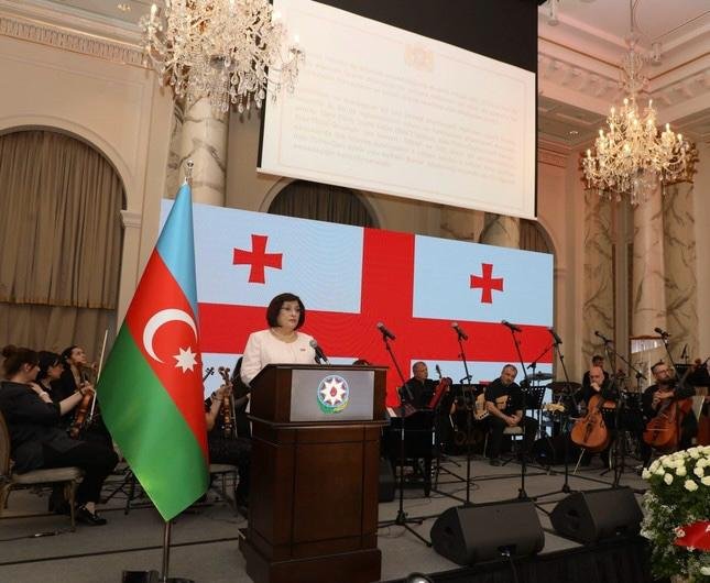Sahibə Qafarova Gürcüstanın Müstəqillik Günü münasibəti ilə keçirilmiş tədbirdə çıxış edib