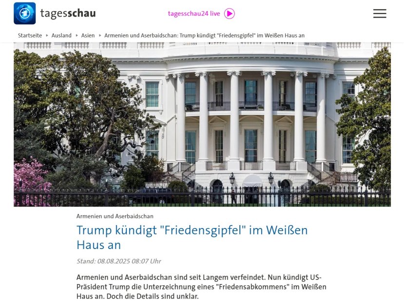 Almaniya mediası Azərbaycan ilə Ermənistan liderləri arasında Vaşinqton görüşündən yazıb