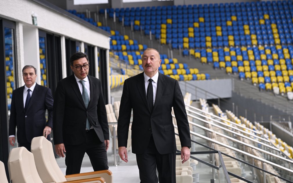 Prezident İlham Əliyev Gəncə Stadionunun açılışında iştirak edib